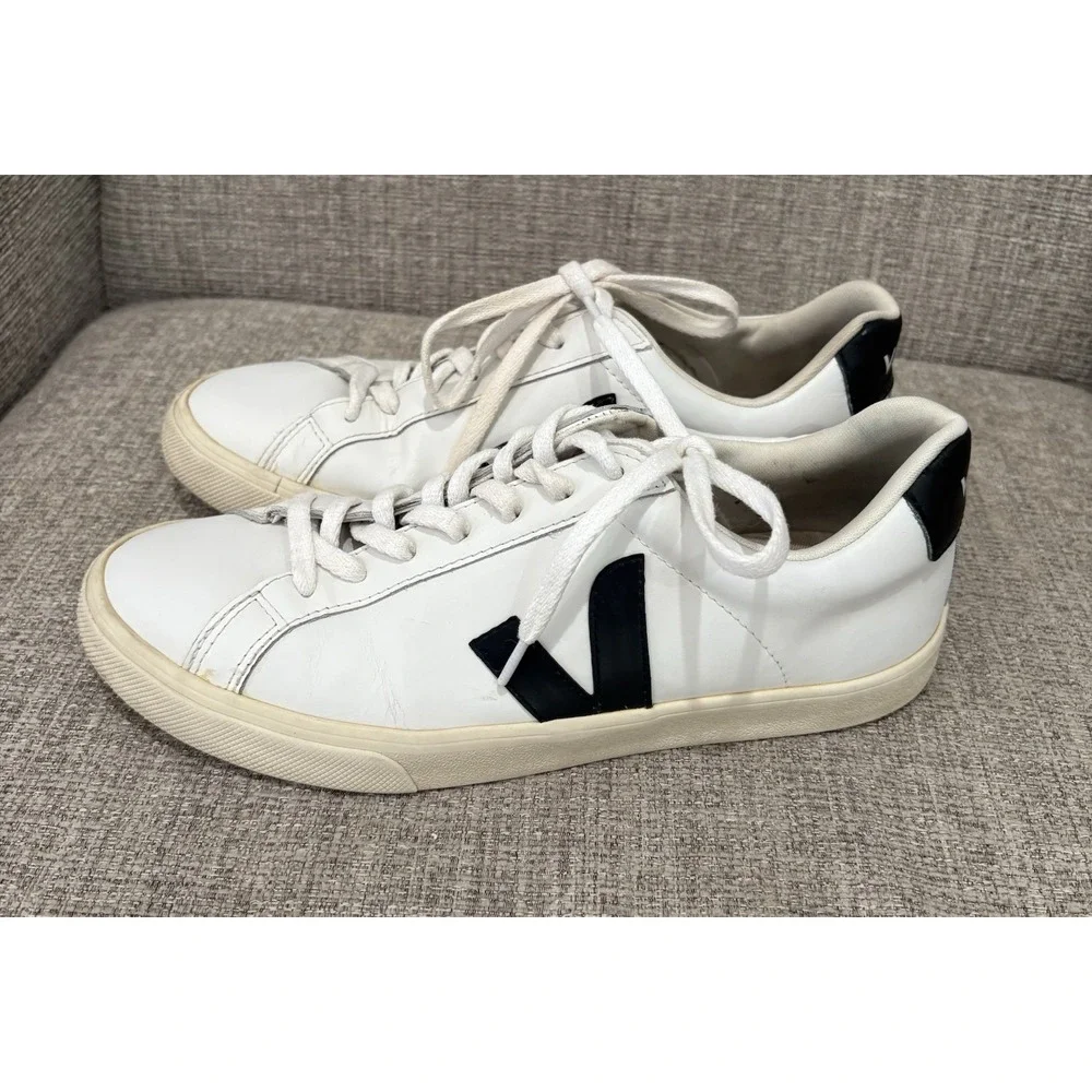 Veja Esplar Leather Sneakers White/Black Sz 10